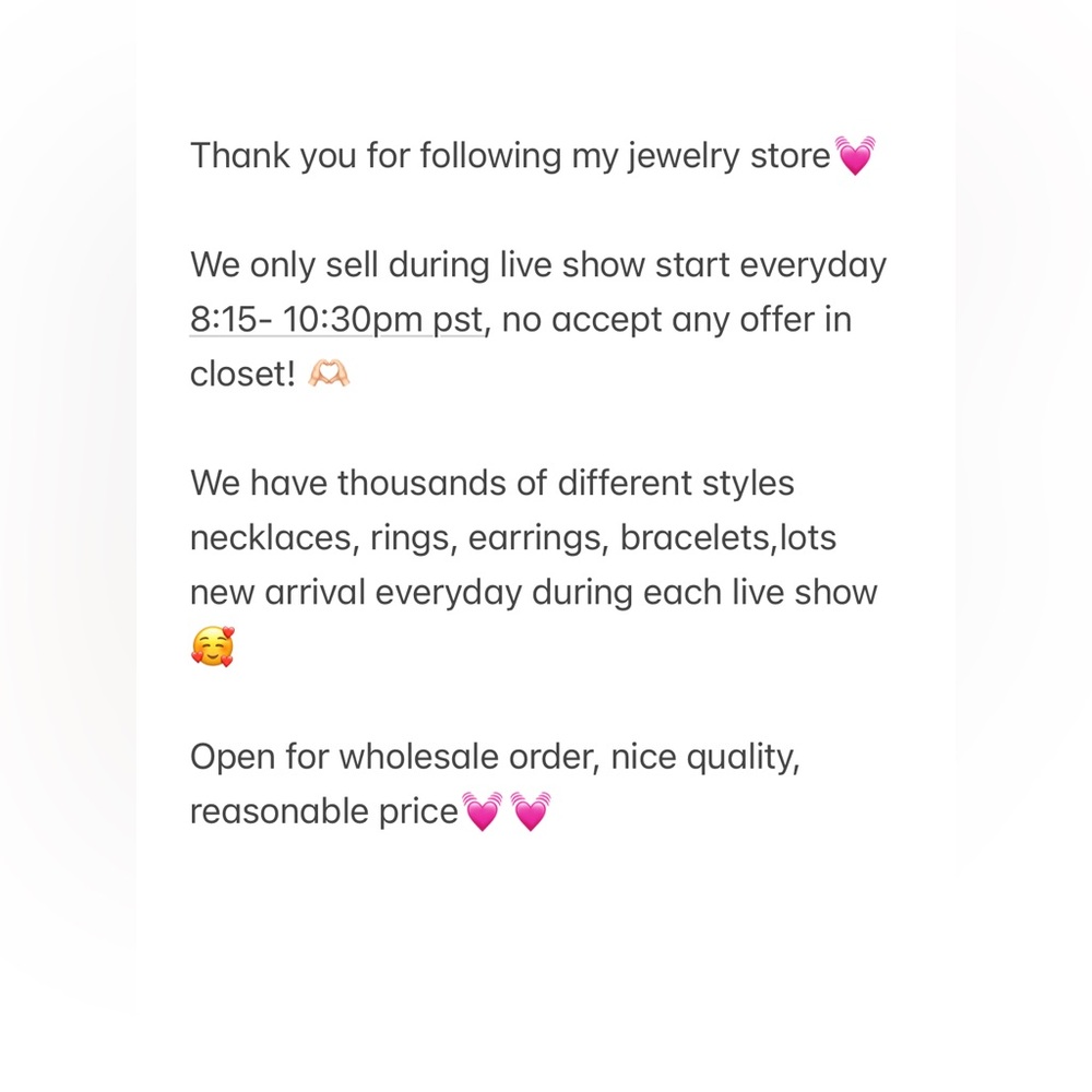 Thank u for ur following 💓 we only sell during live show🫶🏻